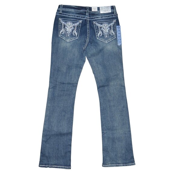 Grace In LA Womens Bootcut Jeans Size 29 x 34 Sequin Western Embroidered NWT - Picture 6 of 12